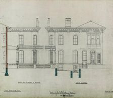 Joseph H. Lathrop House Addition, Elmhurst, Illinois, Elevations and Section, c. 1870. Creator: Bauer & Loebnitz