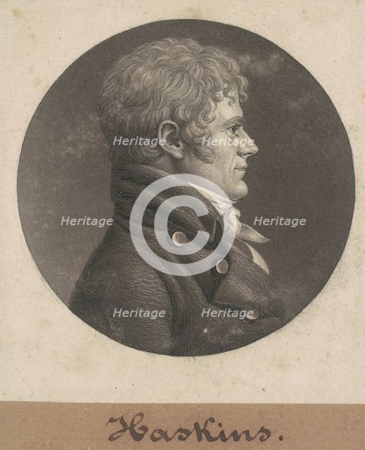 Joseph Haskins, 1803. Creator: Charles Balthazar Julien Févret de Saint-Mémin.