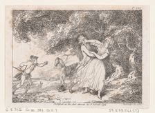 Joseph Hastens to Rescue Fanny from Imminent Danger, from "The Adventures of Joseph Andrew..., 1792. Creator: Thomas Rowlandson