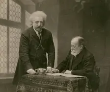 Joseph Hollman and Camille Saint-Saëns, 1907. Creator: Paul Nadar
