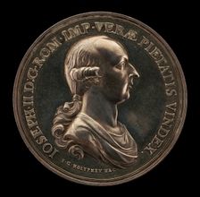 Joseph II, 1741-1790, Holy Roman Emperor 1765 [obverse], 1782. Creator: Johann Georg Holtzhey