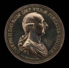 Joseph II, 1741-1790, Holy Roman Emperor 1765 [obverse], 1782. Creator: Johann Georg Holtzhey