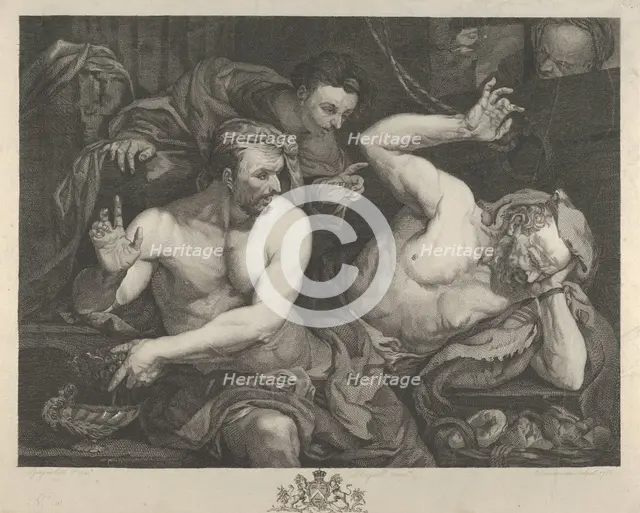 Joseph interpreting the dreams of Pharoah's chief butler and baker , 1766. Creator: Alexander Bannerman.