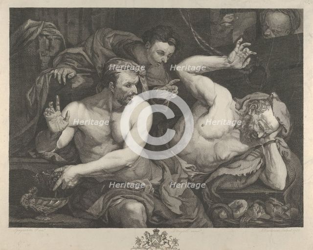 Joseph interpreting the dreams of Pharoah's chief butler and baker , 1766. Creator: Alexander Bannerman.