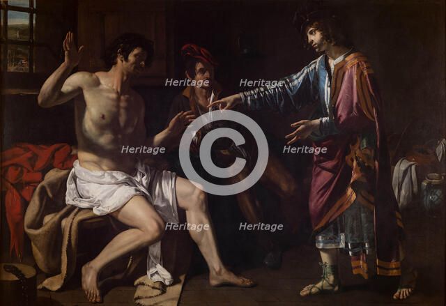 Joseph interpreting the dreams of the baker and the butler, 1615-1616. Creator: Guerrieri; Giovanni Francesco (1589-1657).
