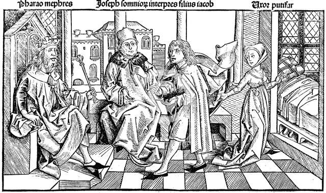 Joseph interpreting Pharaoh's dream, 1493. Artist: Unknown