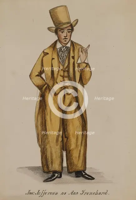 Joseph Jefferson as Asa Trenchard [From Tom Taylor's 'Our American Cousin'], 1855-1859. Creator: Alfred Jacob Miller.