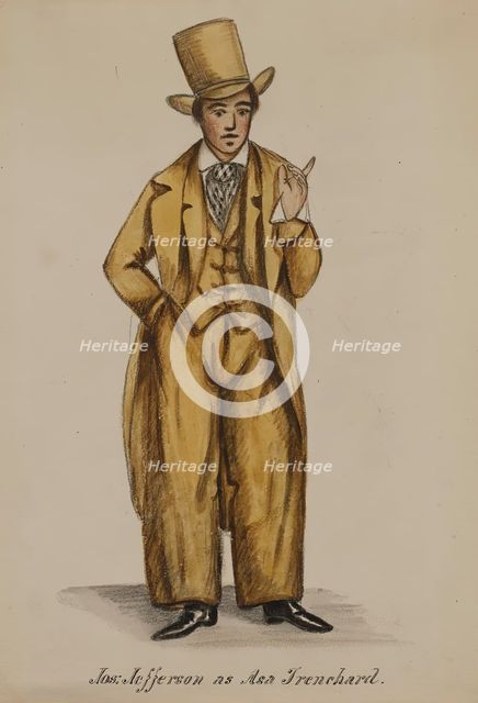 Joseph Jefferson as Asa Trenchard [From Tom Taylor's 'Our American Cousin'], 1855-1859. Creator: Alfred Jacob Miller.