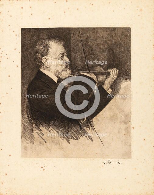 Joseph Joachim, Playing the Violin, 1917. Creator: Schmutzer, Ferdinand (1870-1928).