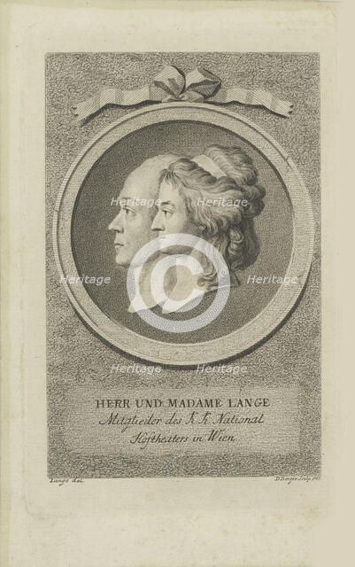 Joseph Lange (1751-1831) and Aloisia Lange, née Weber (1760-1839), 1785. Creator: Berger, Gottfried Daniel (1744-1824).