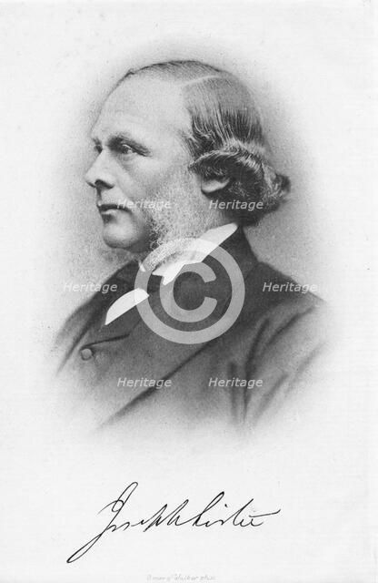 Joseph Lister, English surgeon and pioneer of antiseptic surgery, c1877. Artist: Unknown
