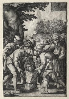 Joseph Lowered into a Well, 1546. Creator: Georg Pencz (German, c. 1500-1550)