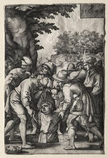 Joseph Lowered into a Well, 1546. Creator: Georg Pencz (German, c. 1500-1550)