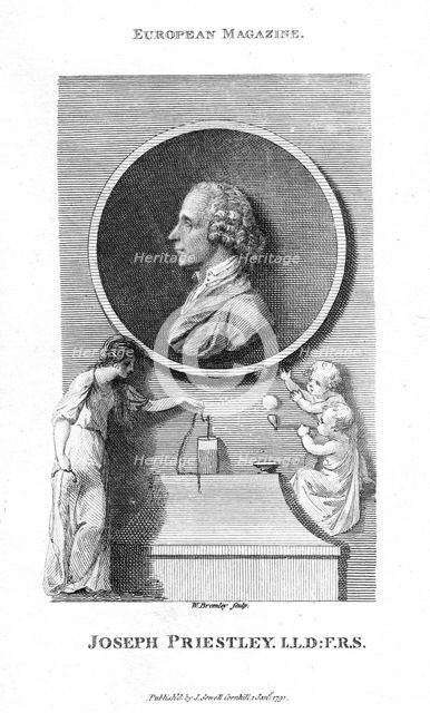 Joseph Priestley, English chemist and Presbyterian minister, 1791. Creator: William Bromley.