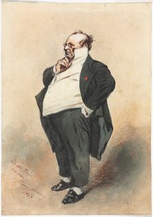 Joseph Prudhomme Standing, 1868. Creator: Henry Bonaventure Monnier (French, 1805-1877)