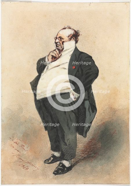 Joseph Prudhomme Standing, 1868. Creator: Henry Bonaventure Monnier (French, 1805-1877).