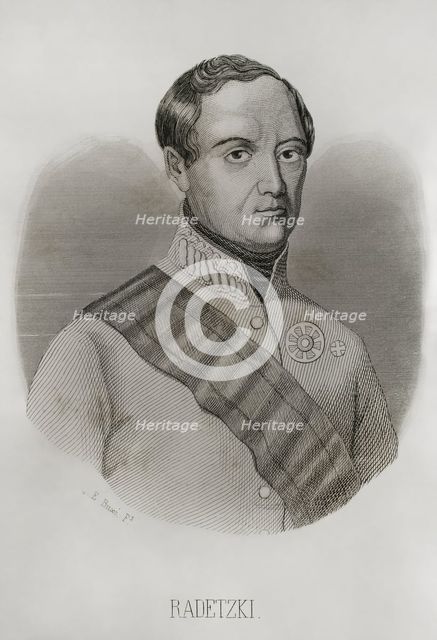 Joseph Radetzky von Radetz, (Johann Joseph Wenzel Graf Radetzky von Radetz), Bohemian..., 1857.  Creator: Esteban Buxo.
