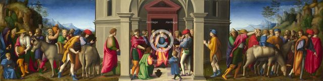 Joseph receives his Brothers , ca 1515. Creator: Bacchiacca, Francesco (1494-1557).