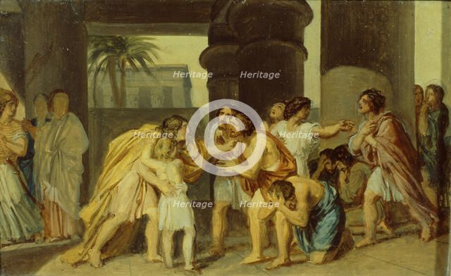 Joseph Reveals Himself to His Brothers, 1830s. Artist: Ivanov, Alexander Andreyevich (1806-1858)