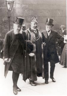Joseph Rowntree (right) on the occasion of receiving the Freedom of the City of York, 1911