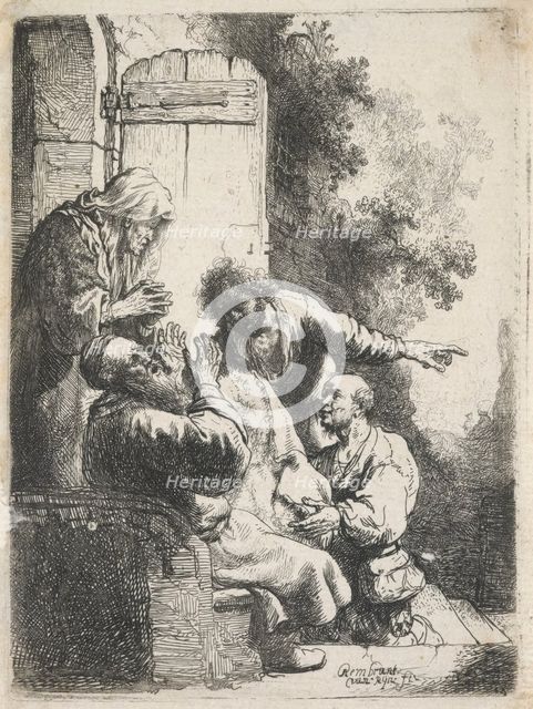 Joseph's coat brought to Jacob, c.1633. Creator: Rembrandt Harmensz van Rijn.