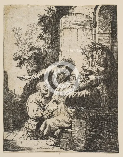Joseph's Coat Brought to Jacob, ca. 1633. Creator: Johann Georg Hertel.
