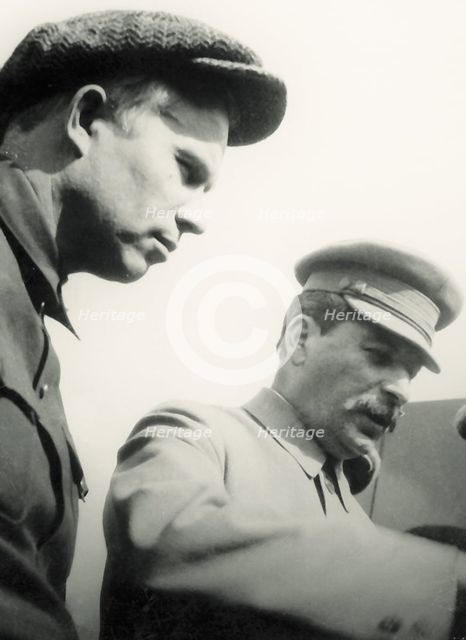 Joseph Stalin and Nikita Khrushchev, May 1, 1932, 1932.