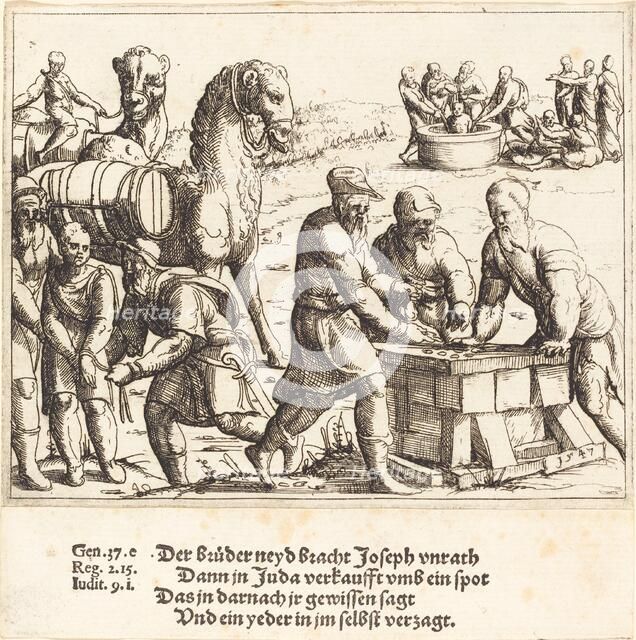 Joseph Sold to the Ishmaelites, 1547. Creator: Augustin Hirschvogel.