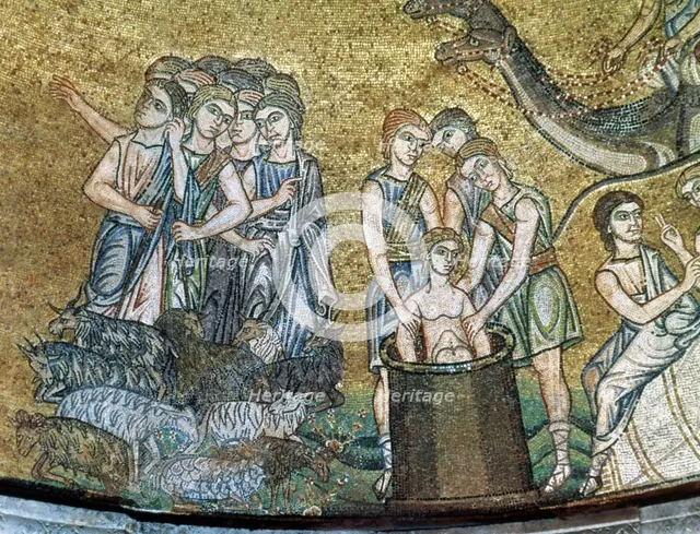 Joseph Thrown in a Well by his Brothers, mosaic, Saint Mark's Basilica, Venice, Italy, 14th century. Creator: LTL.