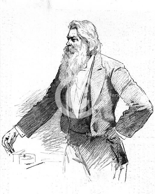 Joseph Wilson Swan, British physicist and chemist, demonstrating electromagnetism, 1889. Artist: Unknown