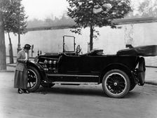 Josephine Boston with a 1914 Cadillac, (c1914?)