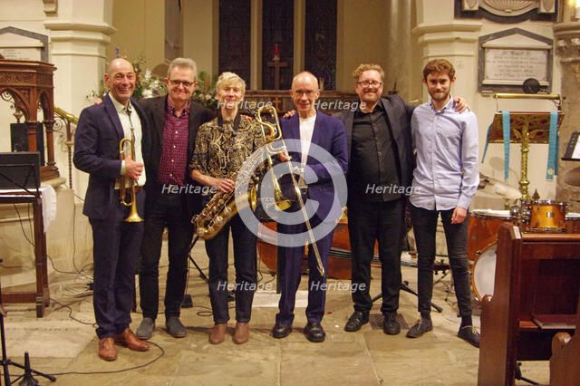Josephine Davies Mark Bassey Sextet, St Andrews Church, Hove, East Sussex, 14 Oct 2022. Creator: Brian O'Connor.