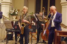 Josephine Davies Mark Bassey Sextet, St Andrews Church, Hove, East Sussex, 14 Oct 2022. Creator: Brian O'Connor