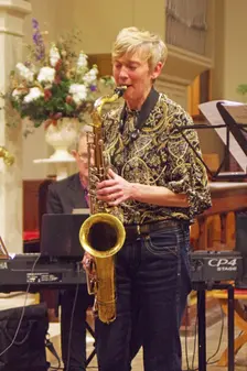 Josephine Davies Mark Bassey Sextet, St Andrews Church, Hove, East Sussex, 14 Oct 2022. Creator: Brian O'Connor