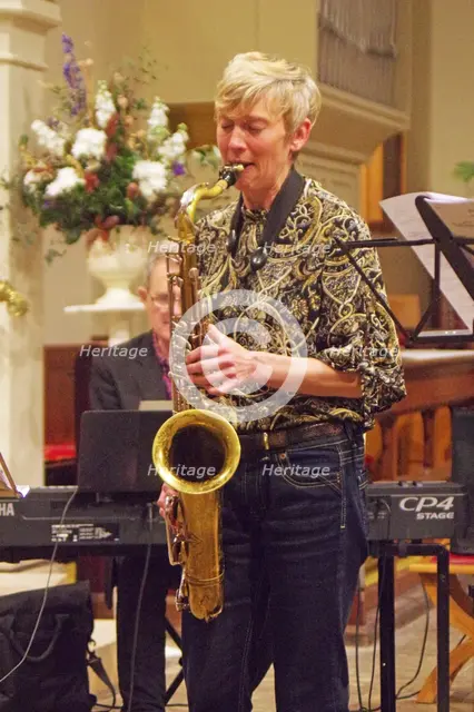Josephine Davies Mark Bassey Sextet, St Andrews Church, Hove, East Sussex, 14 Oct 2022. Creator: Brian O'Connor.