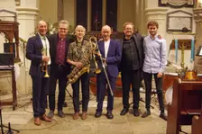 Josephine Davies Mark Bassey Sextet, St Andrews Church, Hove, East Sussex, 14 Oct 2022. Creator: Brian O'Connor