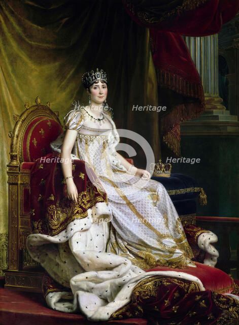 Joséphine de Beauharnais, the first wife of Napoléon Bonaparte (1763-1814) in Coronation costume, 1807-1808. Artist: Gérard, François Pascal Simon (1770-1837)