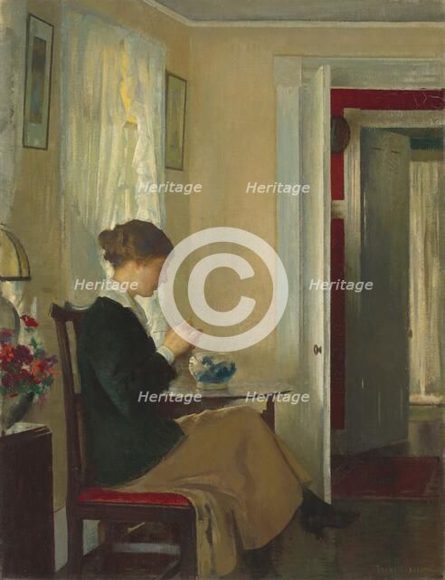 Josephine Knitting, 1916. Creator: Edmund Charles Tarbell.