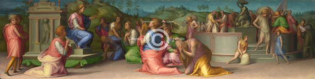 Joseph's Brothers beg for Help (from Scenes from the Story of Joseph), ca 1515. Artist: Pontormo (1494-1557)
