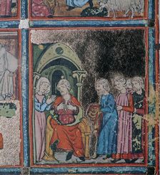 Joseph's brothers showing their father his bloodstained coat, 14th century