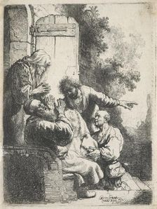 Joseph's coat brought to Jacob, c.1633. Creator: Rembrandt Harmensz van Rijn