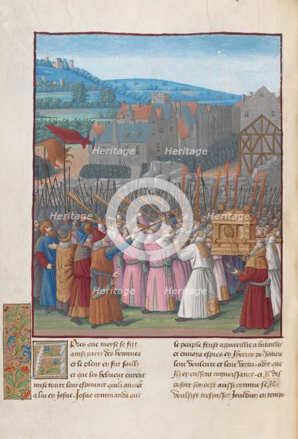 Joshua and the Fall of Jericho. Illustration in Flavius Josephus Antiquities of the Jews (Antiquit