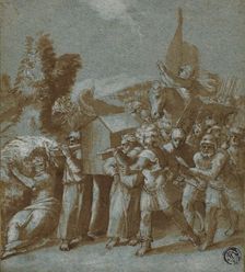 Joshua and the Israelites Crossing the Jordan, 16th century. Creator: After Raffaello Sanzio, called Raphael Italian, 1483-1532