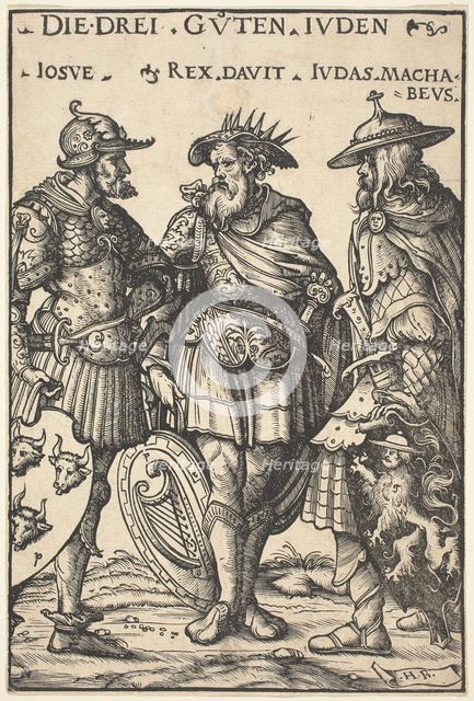 Joshua, David and Judas Maccabaeus, 1516. Creator: Hans Burgkmair, the Elder.