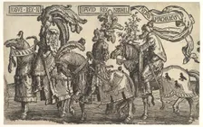 Joshua, David, and Judas Maccabee, from The Nine Heroes, ca. 1520. Creator: Lucas van Leyden