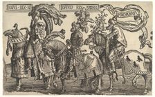 Joshua, David, and Judas Maccabee, from The Nine Heroes, ca. 1520. Creator: Lucas van Leyden