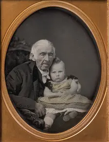 Josiah Bunting, 85, with George M. Bunting, 17 Months, 1850s. Creator: Samuel Broadbent
