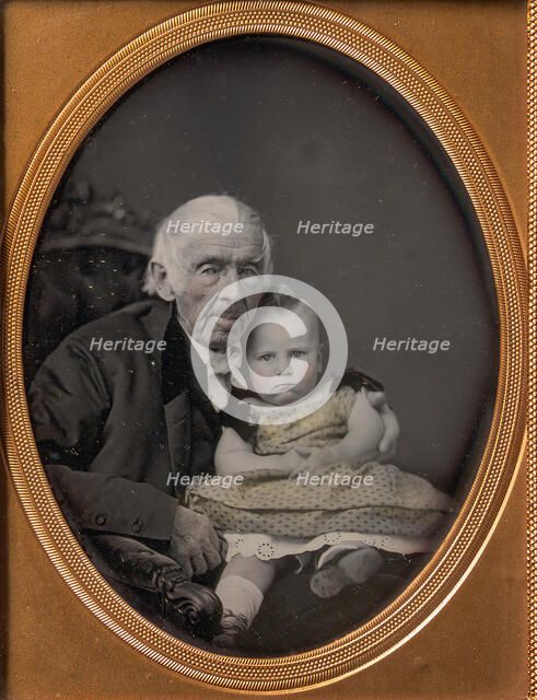 Josiah Bunting, 85, with George M. Bunting, 17 Months, 1850s. Creator: Samuel Broadbent.