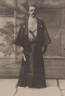 Josiah Conder (1852-1920) wearing Kimono, . Creator: Anonymous