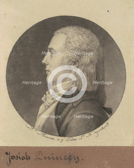 Josiah Quincy, 1796-1797. Creator: Charles Balthazar Julien Févret de Saint-Mémin.